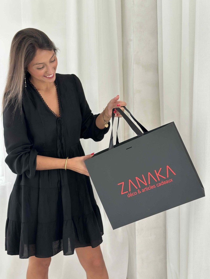 Black Luxury Paper Bag – black handles – L (45 x 14 x 35 cm)