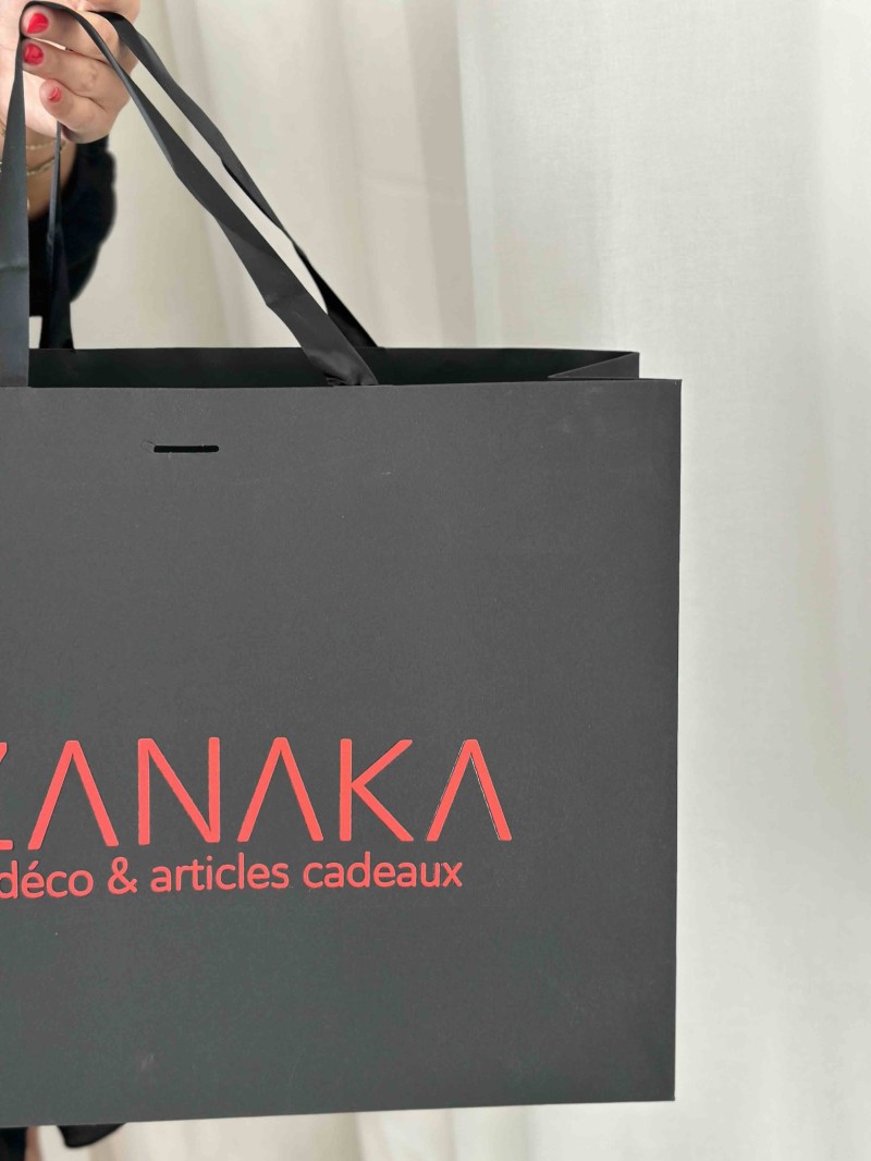 Black Luxury Paper Bag – black handles – L (45 x 14 x 35 cm)