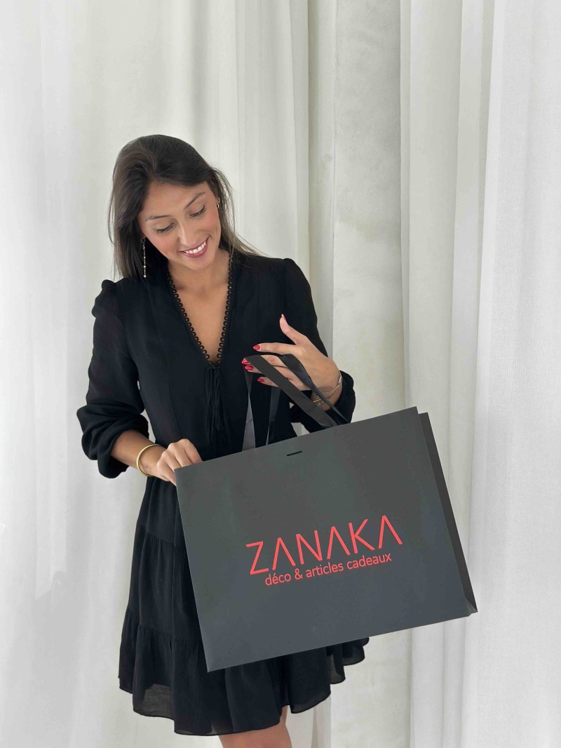 Black Luxury Paper Bag – black handles – L (45 x 14 x 35 cm)