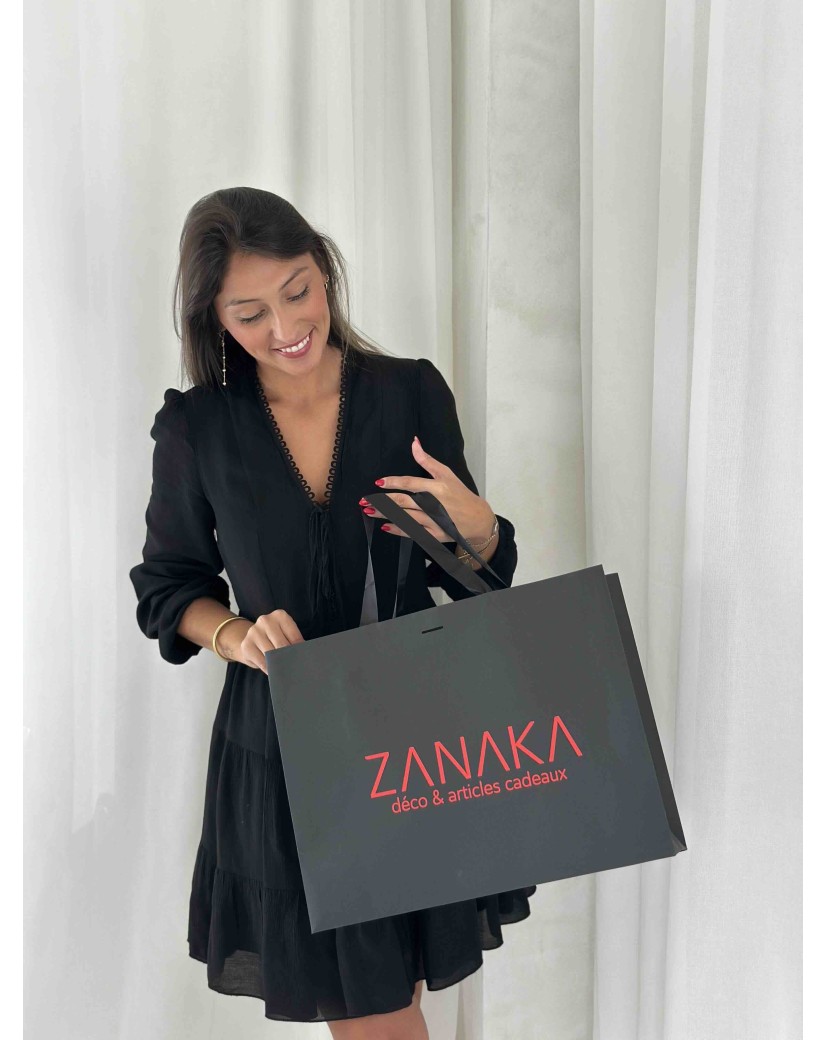 Black Luxury Paper Bag – black handles – L (45 x 14 x 35 cm)