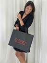 Sac papier Luxe Noir Express - poignées noires - L (45x14x35cm)