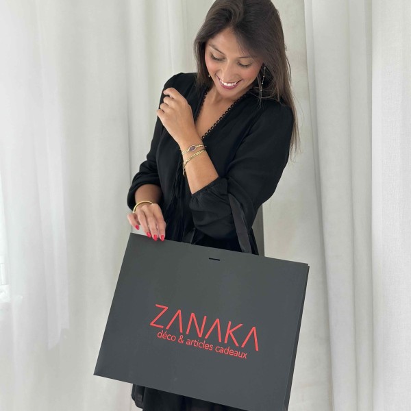 Black Luxury Paper Bag – black handles – L (45 x 14 x 35 cm)