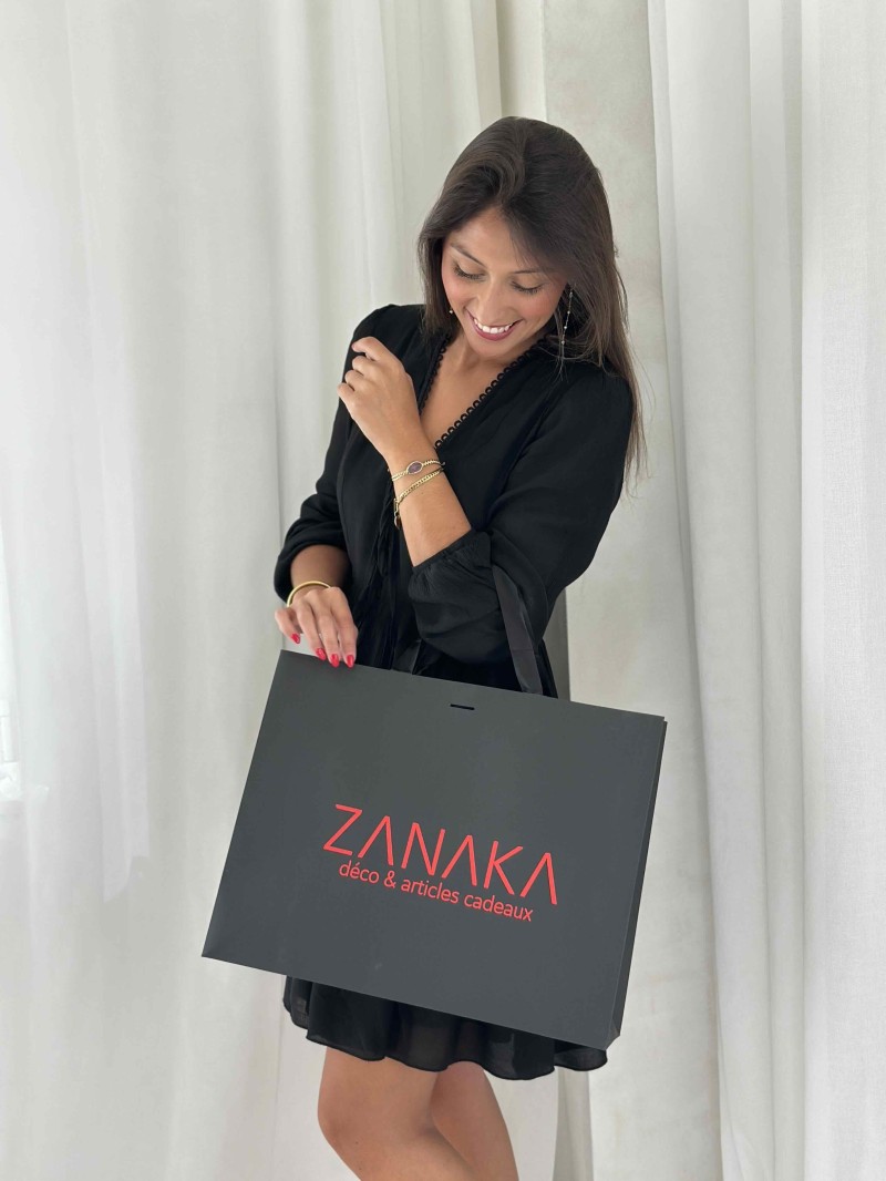 Black Luxury Paper Bag – black handles – L (45 x 14 x 35 cm)