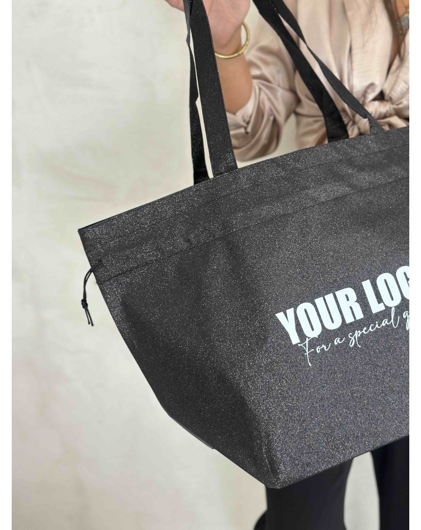 Sac Non Tissé Personnalisé Noir – Cabas Publicitaire modèle Nice Disco L | Moonpack