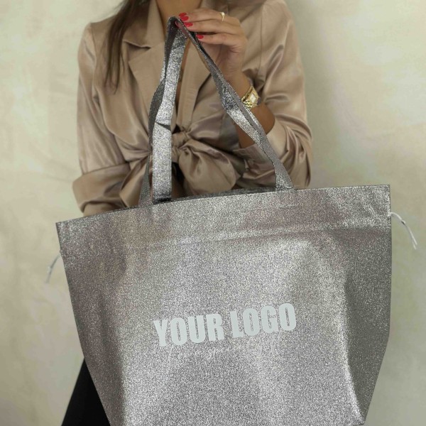 NICE BAG – DISCO SILVER – L (58 x 24 x 35 cm)