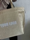 Sac Non Tissé Personnalisé Pailleté Doré – Cabas modèle Nice Disco M | Moonpack