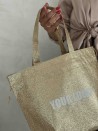 Sac Non Tissé Personnalisé Pailleté Doré – Cabas modèle Nice Disco M | Moonpack