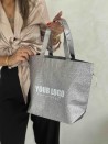 BOLSA NICE DISCO PLATA – M (40x14x30 cm)