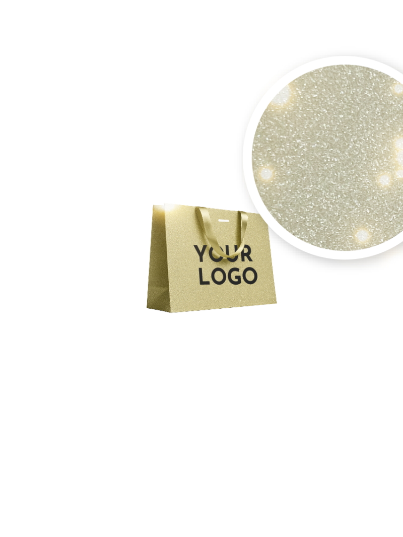 Sac papier Luxe Gold pailleté - S (25x10x20cm)