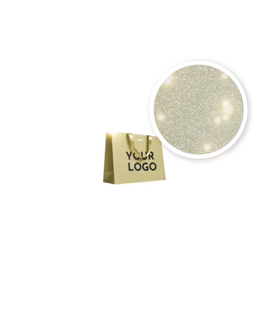 Sac papier Luxe Gold pailleté - S (25x10x20cm)