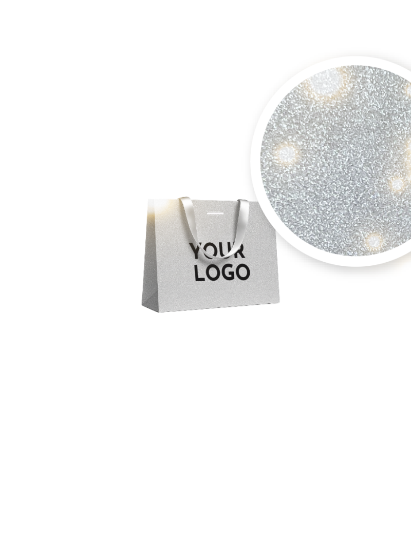 Sac papier Luxe Silver pailleté - S (25x10x20cm)
