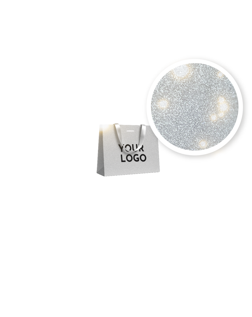 Sac papier Luxe Silver pailleté - S (25x10x20cm)