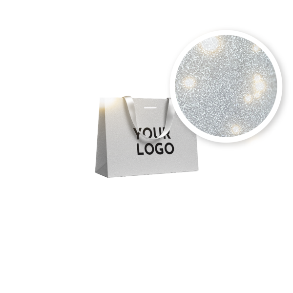 Sac papier Luxe Silver pailleté - M (35x12x25cm)