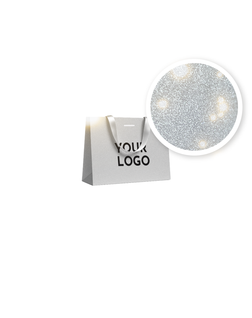 Sac papier Luxe Silver pailleté - M (35x12x25cm)