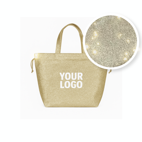 Sac Non Tissé Personnalisé Pailleté Doré – Cabas modèle Nice Disco L | Moonpack