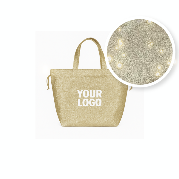 Sac Non Tissé Personnalisé Pailleté Doré – Cabas modèle Nice Disco M | Moonpack