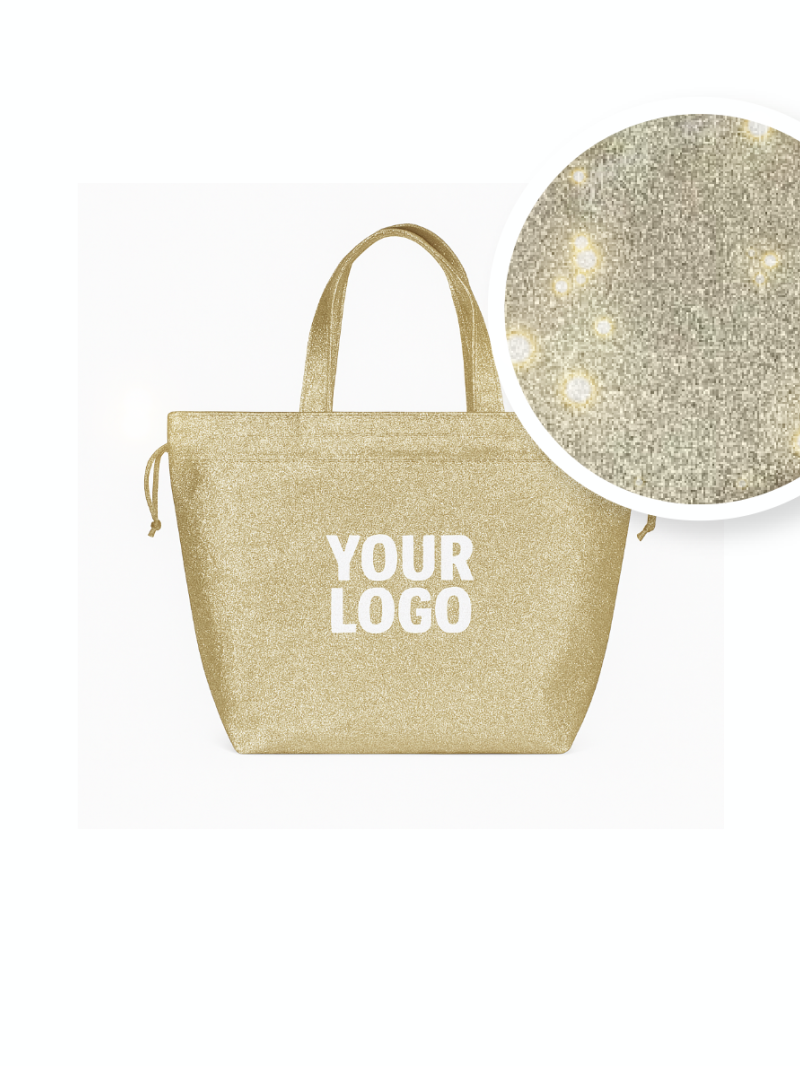Sac Non Tissé Personnalisé Pailleté Doré – Cabas modèle Nice Disco M | Moonpack