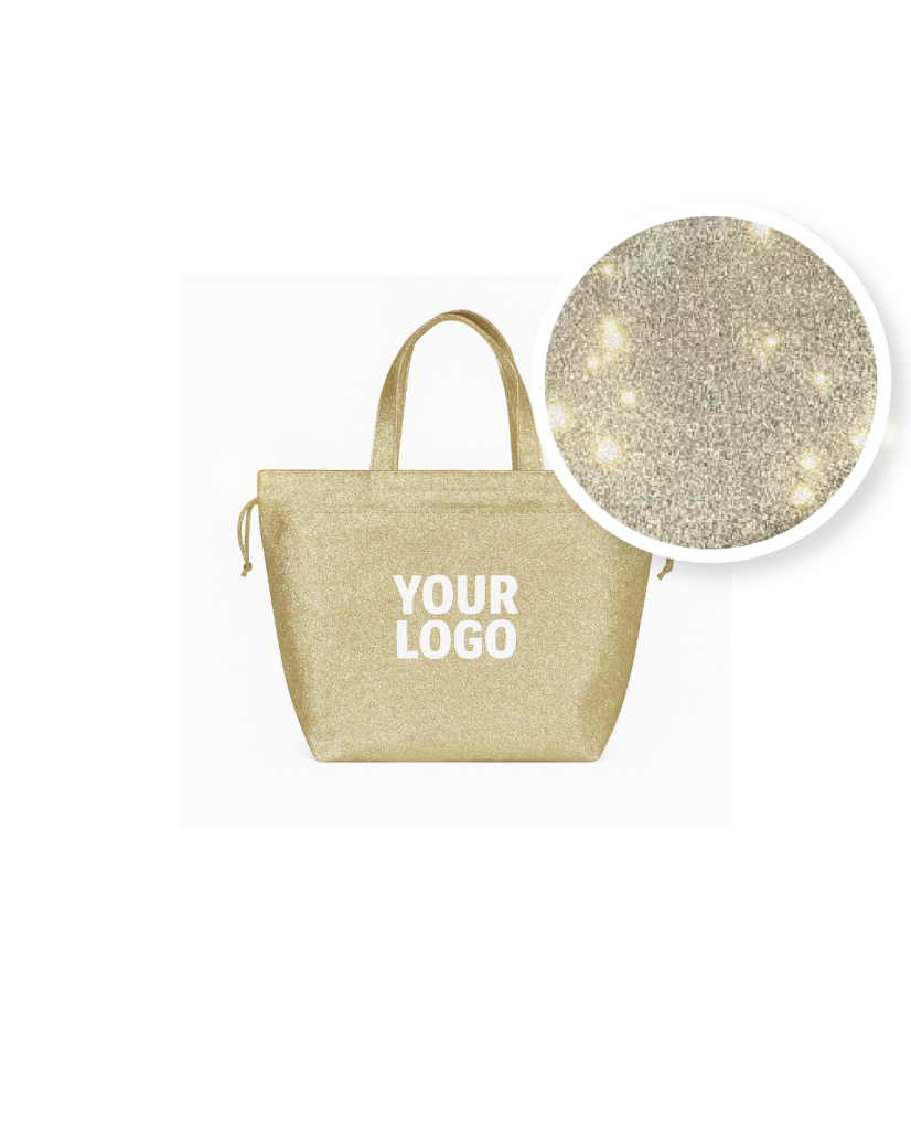 Sac Non Tissé Personnalisé Pailleté Doré – Cabas modèle Nice Disco M | Moonpack