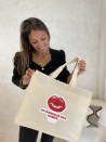 NONWOVEN DRAAGTAS "LYON" - BEIGE M (45X15X35CM)