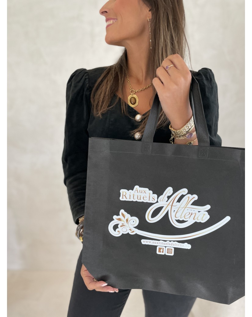 Bolsa de tela negra personalizada, barata y ecológica Bolsa de tela negra personalizada, barata y ecológica
