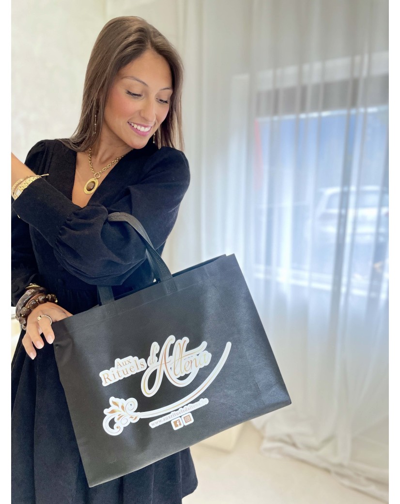Bolsa de tela negra personalizada, barata y ecológica Bolsa de tela negra personalizada, barata y ecológica