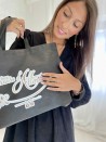 Sac tissu noir personnalisé pas cher et respectueux de l'environnement