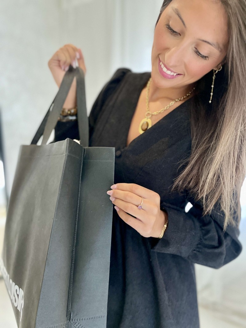 Bolsa de tela negra personalizada, barata y ecológica Bolsa de tela negra personalizada, barata y ecológica