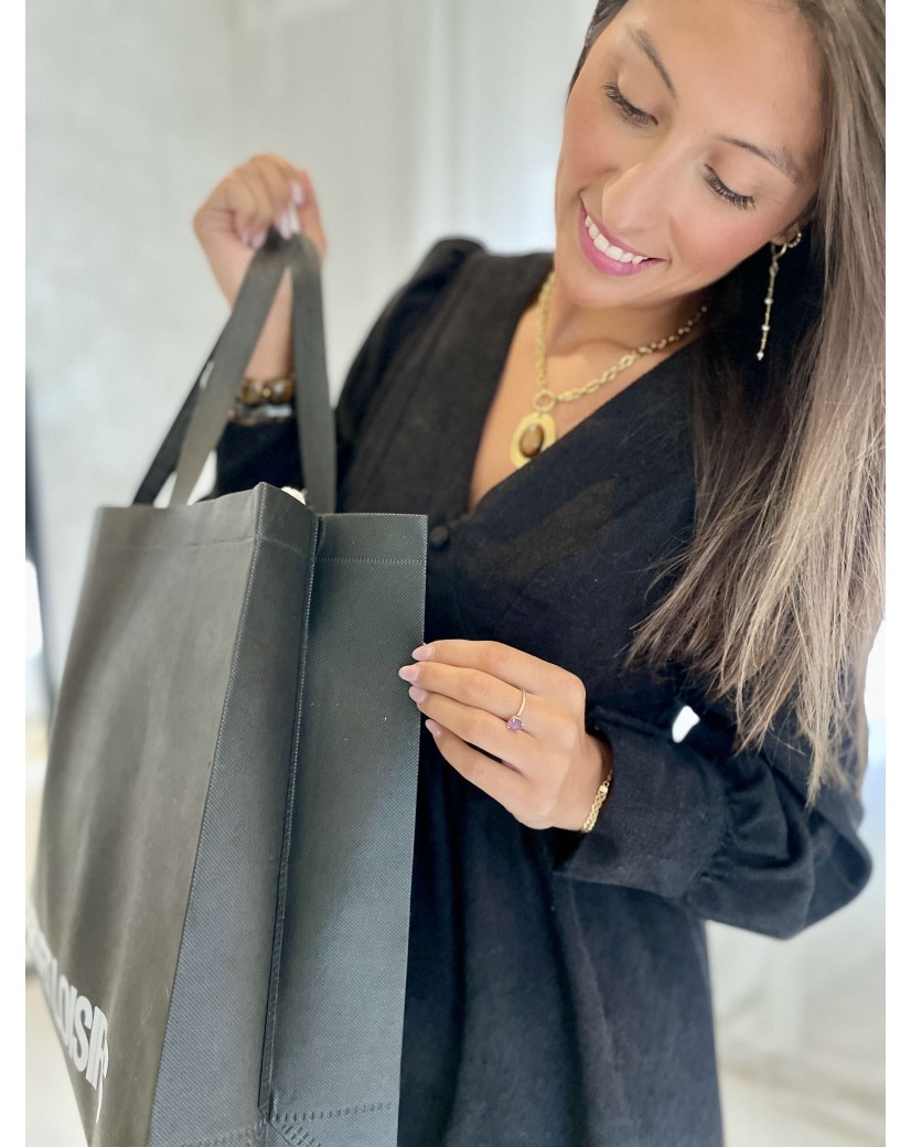 Sac tissu noir personnalisé pas cher et respectueux de l'environnement