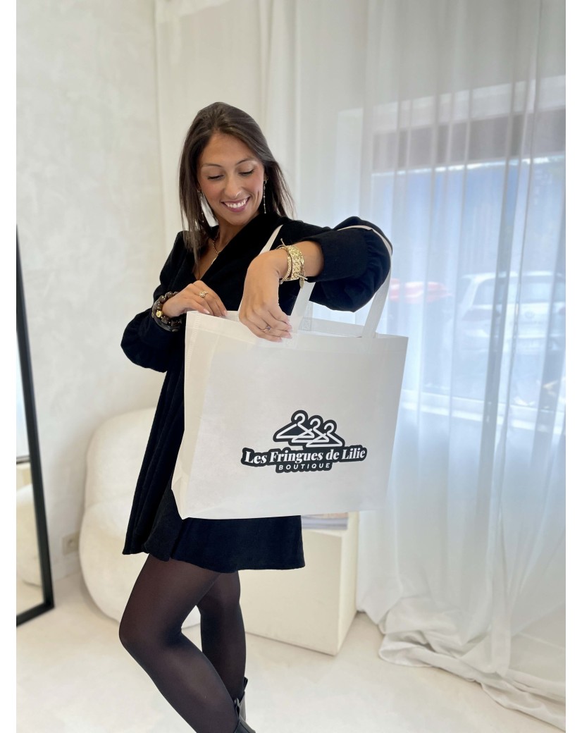 Bolsa de tela negra personalizada, barata y ecológica