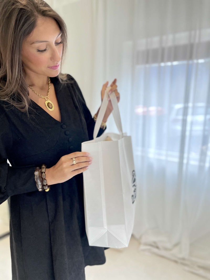 Bolsa de tela negra personalizada, barata y ecológica