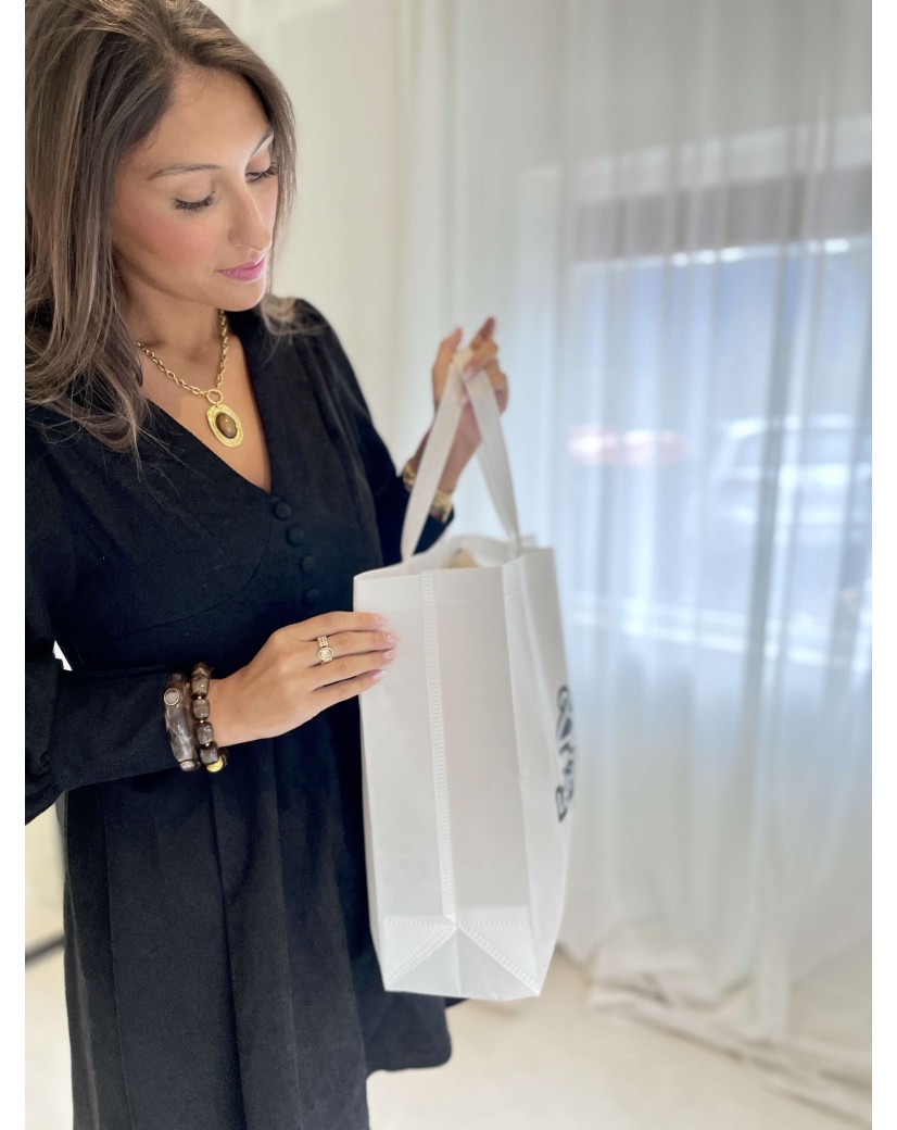 Bolsa de tela negra personalizada, barata y ecológica