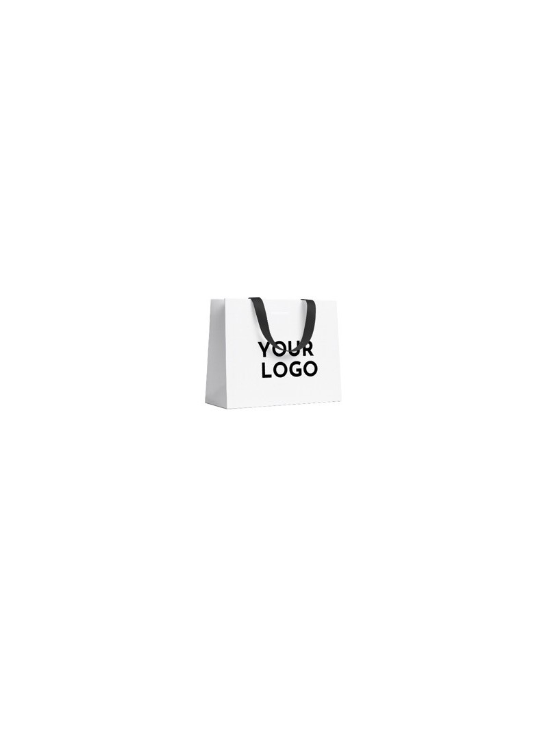 BOLSA DE PAPEL LUJO BLANCA – ASAS NEGRAS – M (35x12x25 cm) BOLSA DE PAPEL LUJO BLANCA – ASAS NEGRAS – M (35x12x25 cm)