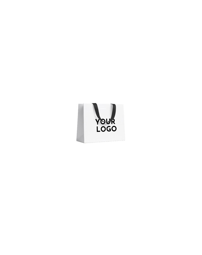BOLSA DE PAPEL LUJO BLANCA – ASAS NEGRAS – M (35x12x25 cm) BOLSA DE PAPEL LUJO BLANCA – ASAS NEGRAS – M (35x12x25 cm)