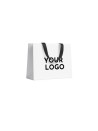 LUXURY PAPER BAG WHITE – BLACK HANDLES – M (35x12x25 cm)