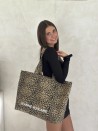 Sac cabas réutilisable – Nancy Léopard Dark 🖤 (43x15x36 cm)