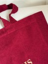 SAC OXFORD - VELOURS BORDEAUX (41,5x10x39cm)