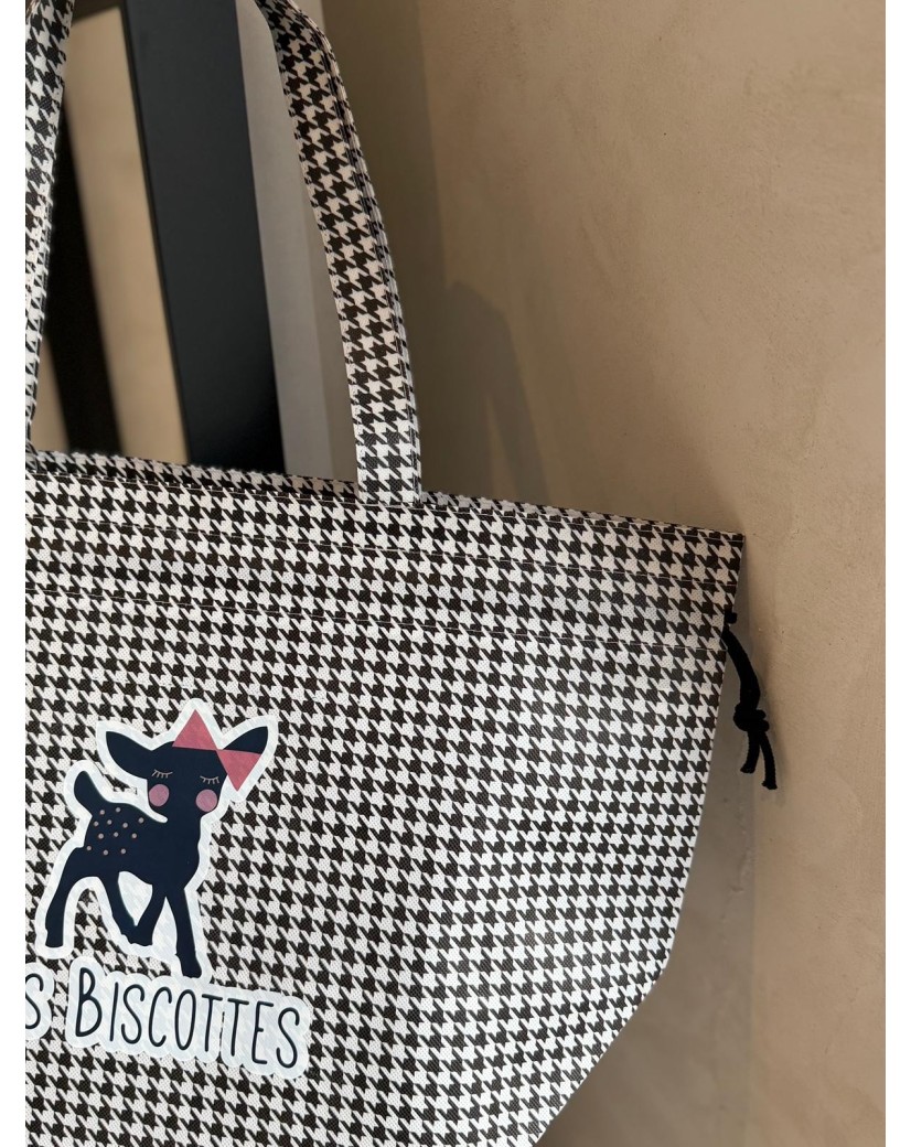 SAC NICE PIED-DE-POULE - L 🖤 (58x24x35cm)