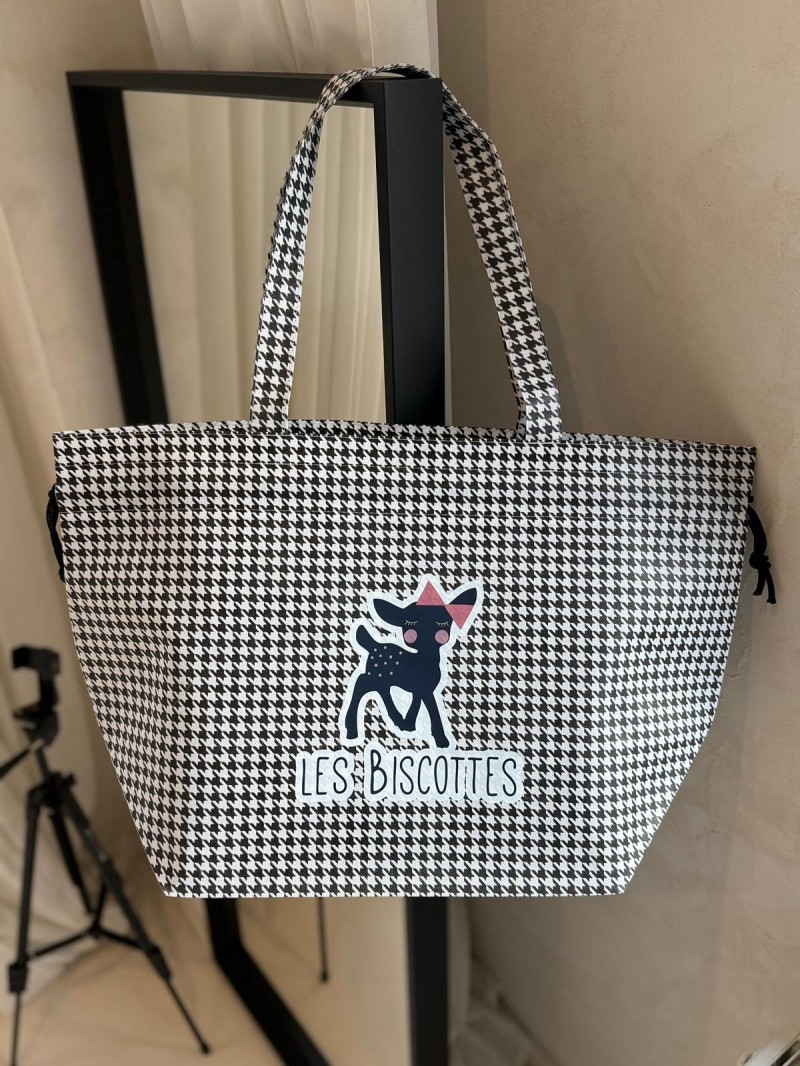 SAC NICE PIED-DE-POULE - L 🖤 (58x24x35cm)