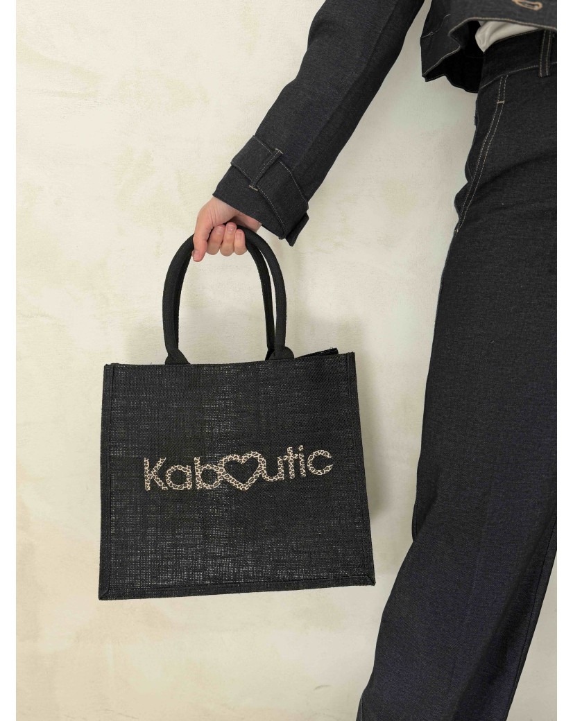 Black burlap bags customized with your logo - Order now