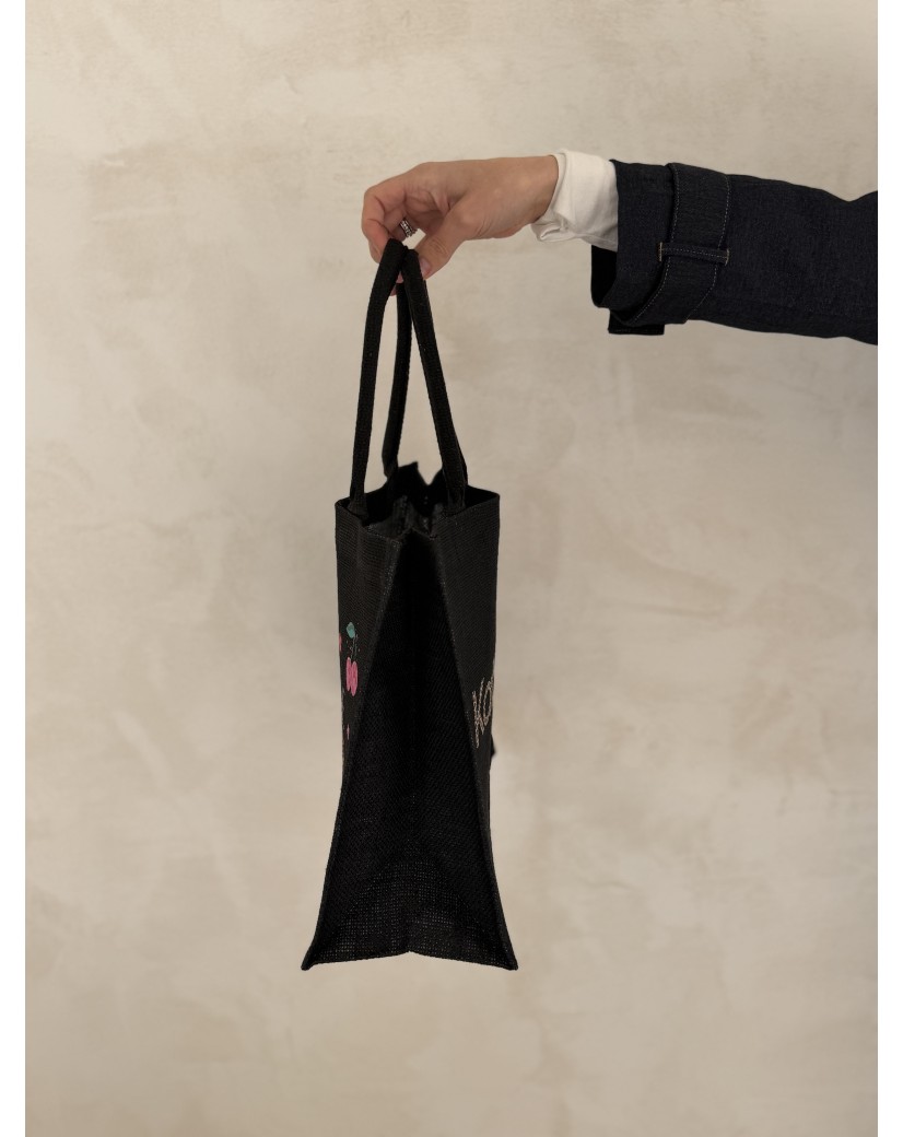 Black burlap bags customized with your logo - Order now