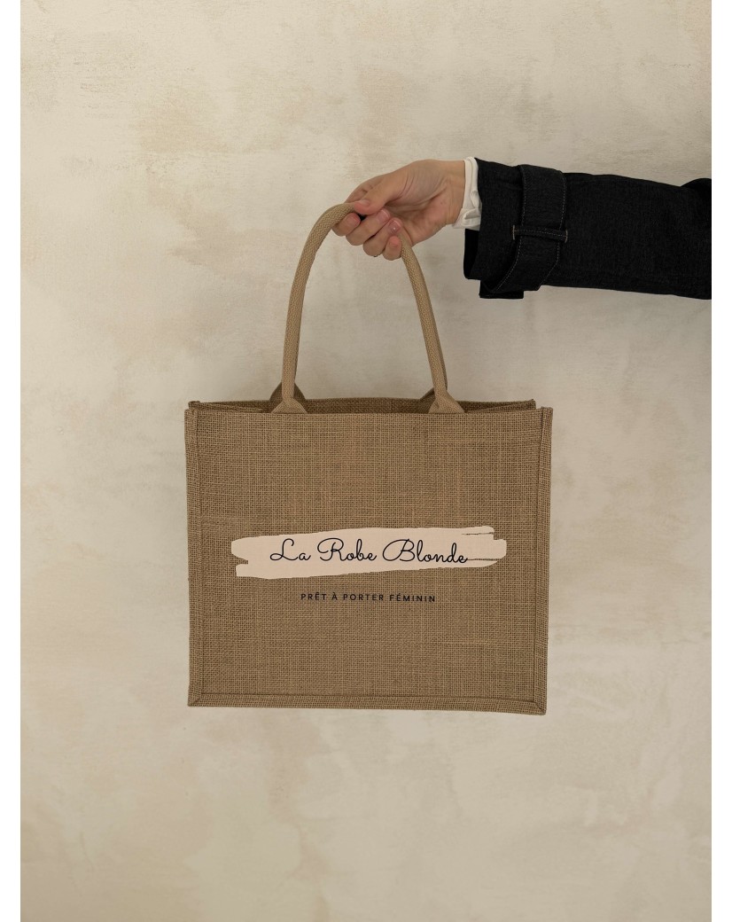 Sac en toile de jute personnalisé avec impression de votre design - Commandez maintenant.
