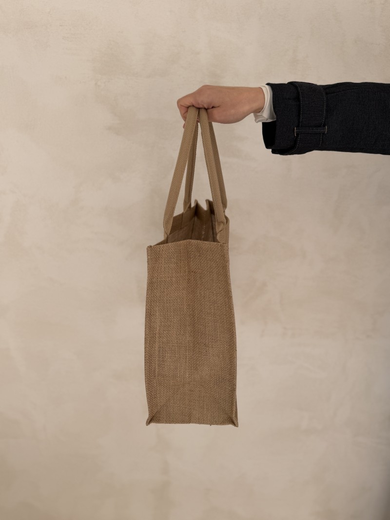 Bolsa de arpillera personalizada con tu diseño impreso - Haz tu pedido ahora.