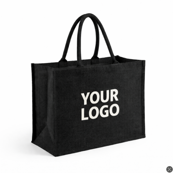 Bolsas de arpillera negras personalizadas con su logotipo - Pedir ahora