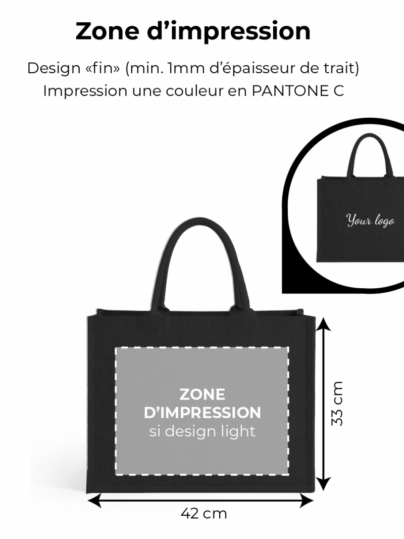 Bolsas de arpillera negras personalizadas con su logotipo - Pedir ahora