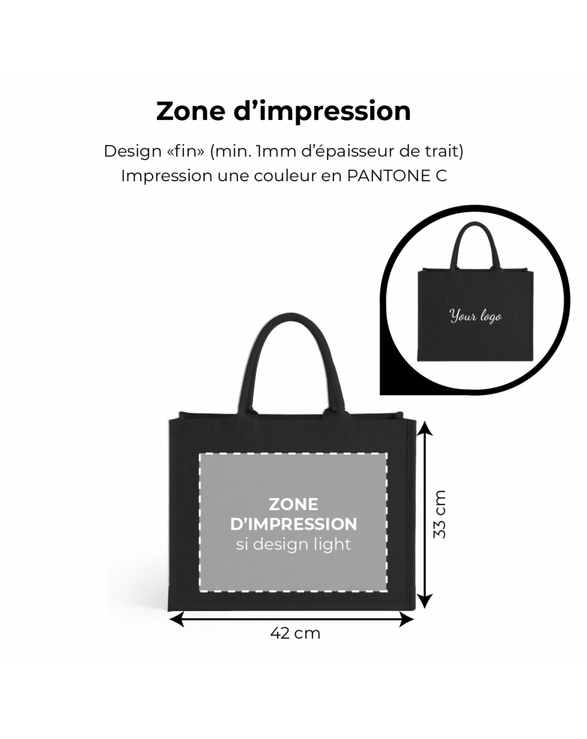 Bolsas de arpillera negras personalizadas con su logotipo - Pedir ahora
