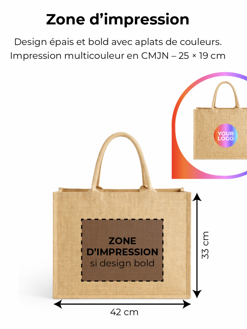 Personalisierte Jutebeutel mit Aufdruck Ihres Designs - Jetzt bestellen.