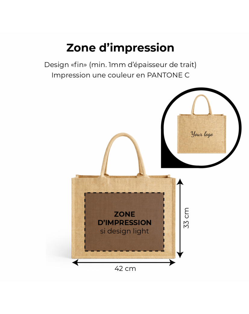 Bolsa de arpillera personalizada con tu diseño impreso - Haz tu pedido ahora.