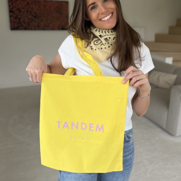 TOTEBAG "PARIJS" GEEL (38x42 cm)