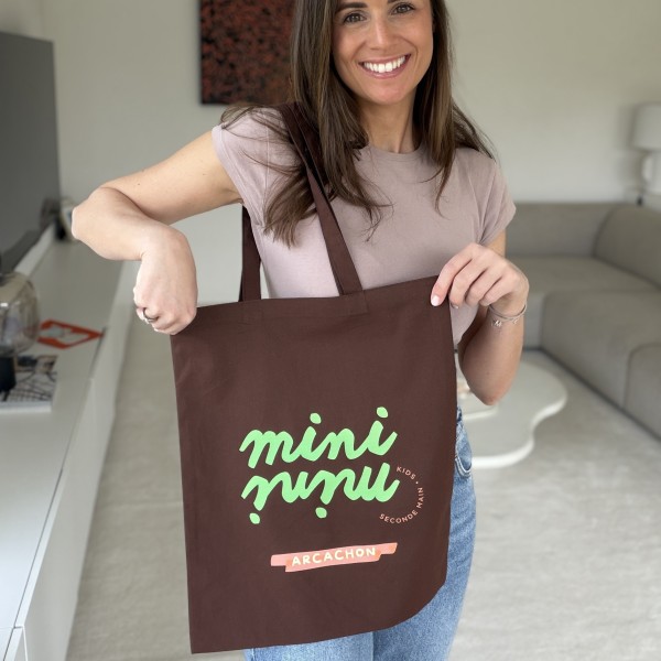 Tote bag PARIS – Marrón (38 x 42 cm)