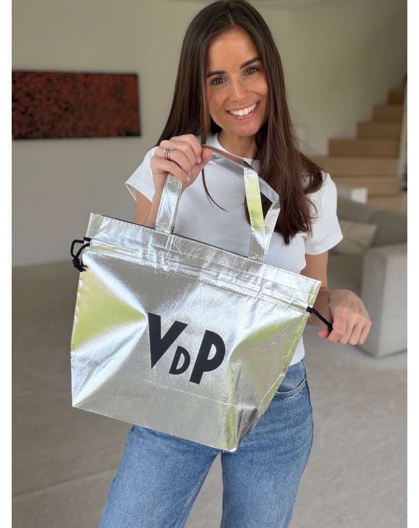 Sac Non Tissé Personnalisé Argent Métallisé – Cabas Nice M
